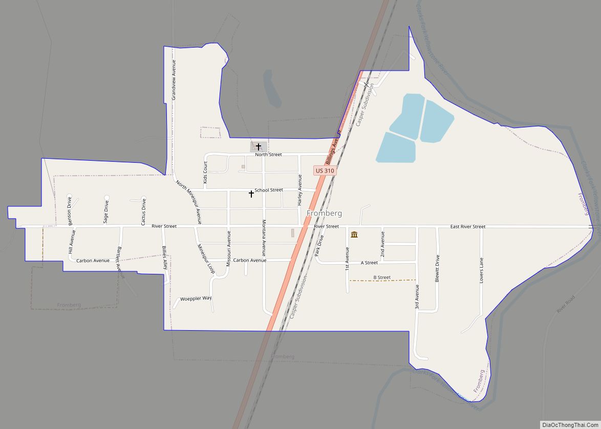 Map of Fromberg town