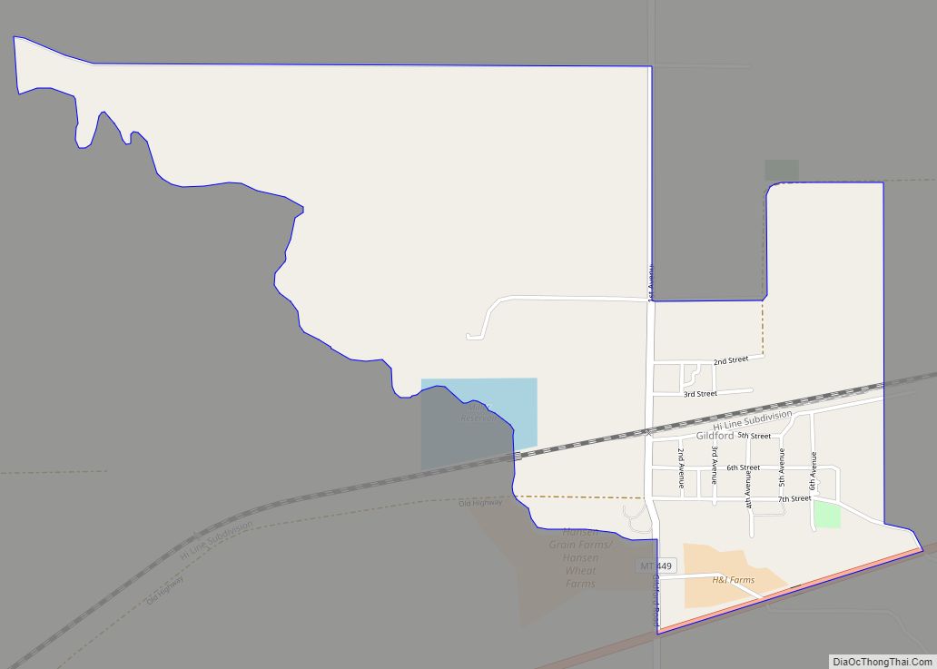 Map of Gildford CDP