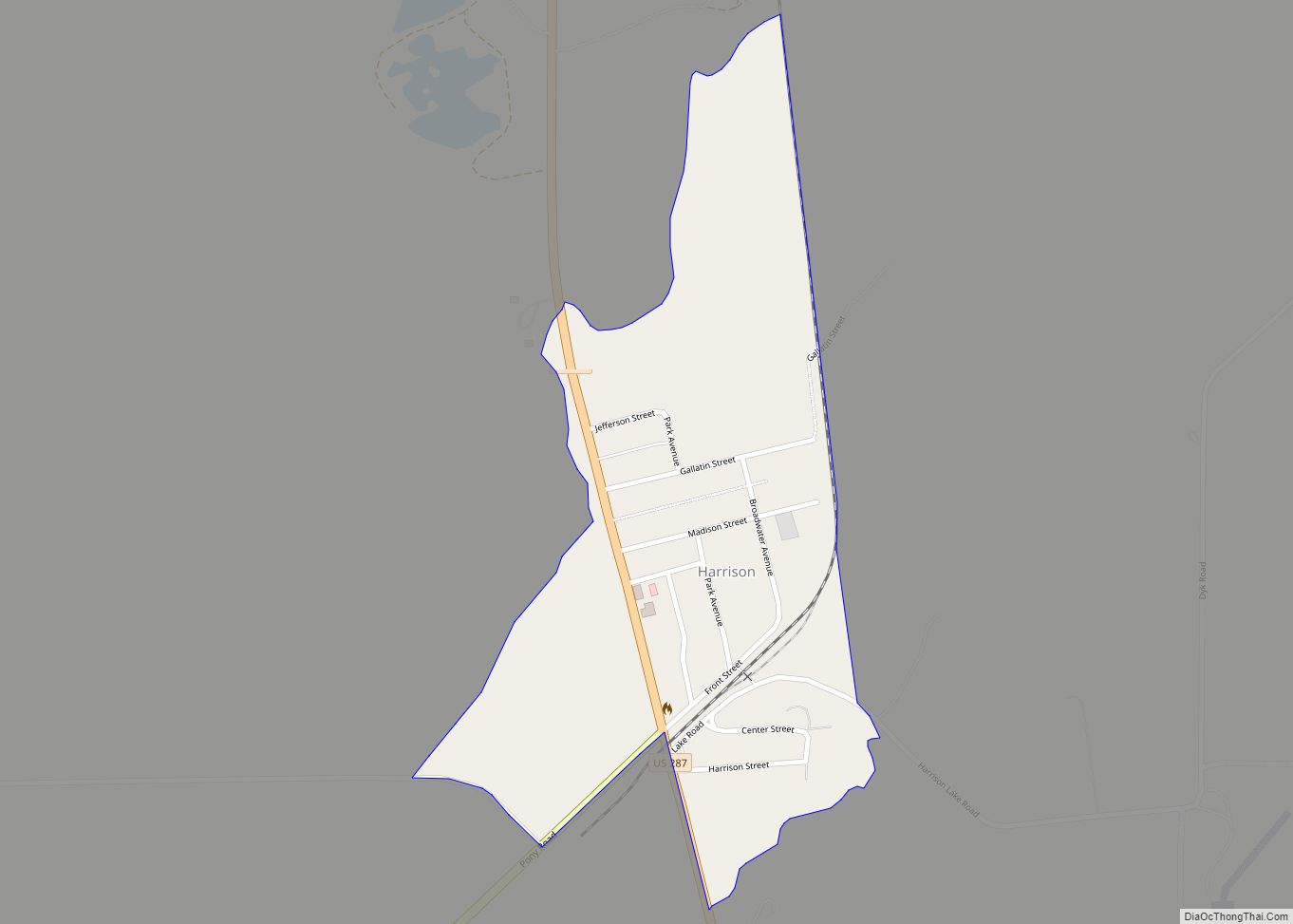 Map of Harrison CDP, Montana