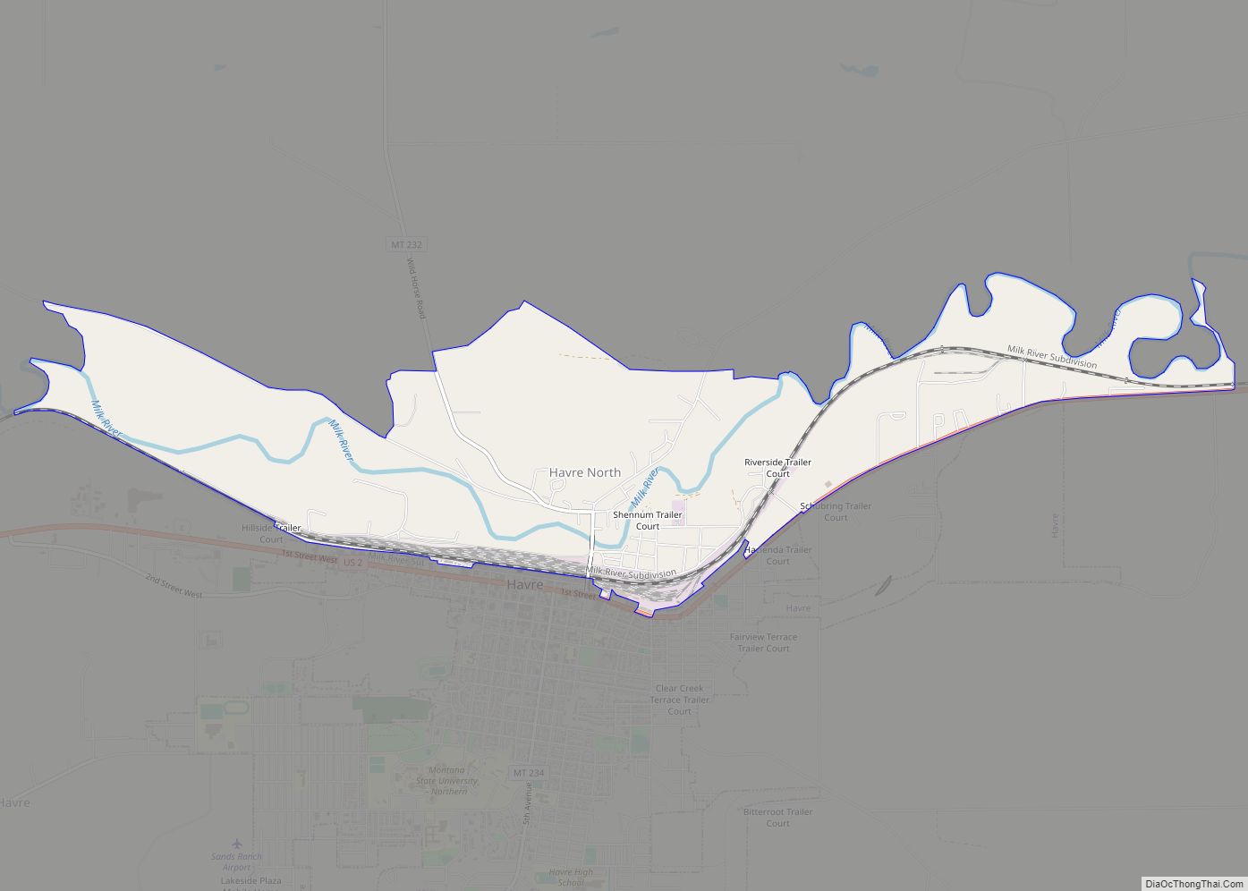 Map of Havre North CDP