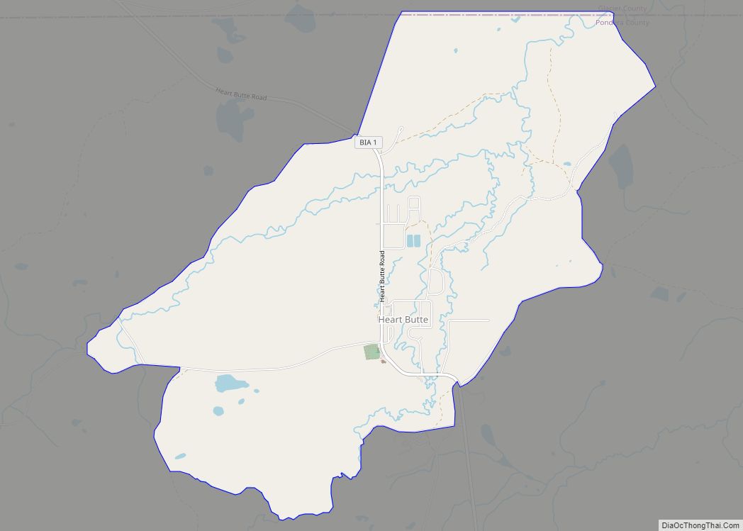 Map of Heart Butte CDP