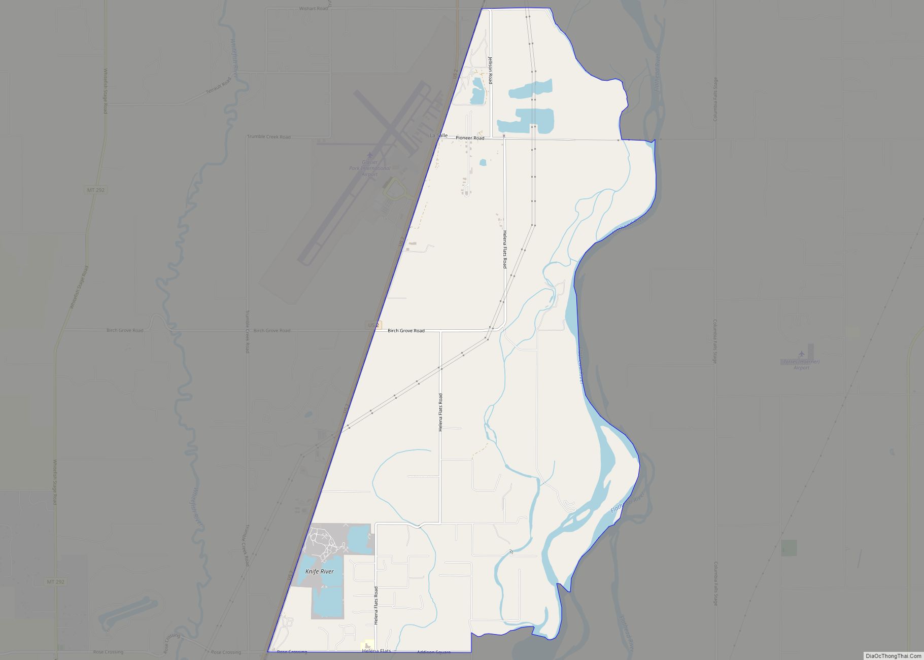 Map of Helena Flats CDP