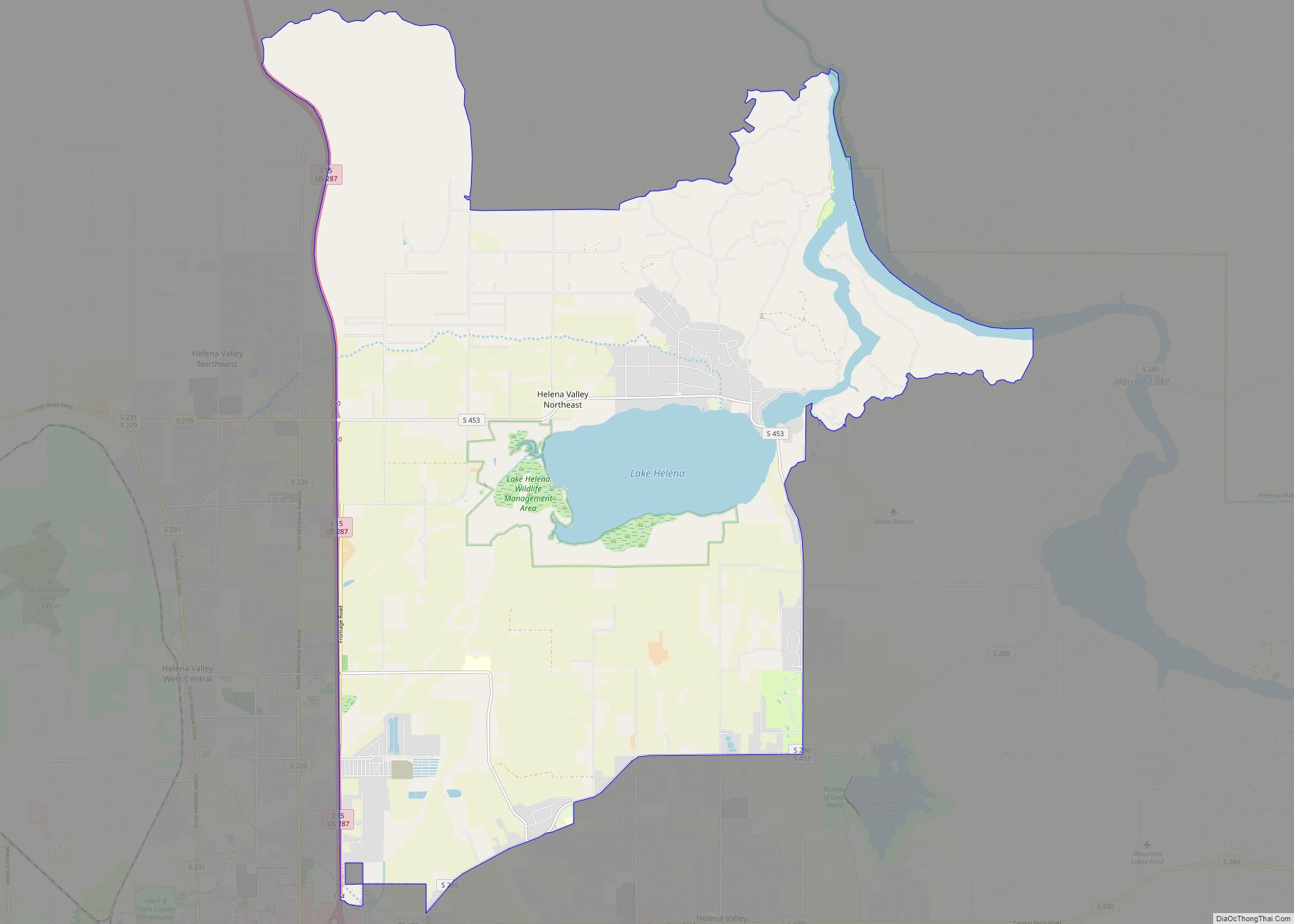 Map of Helena Valley Northeast CDP