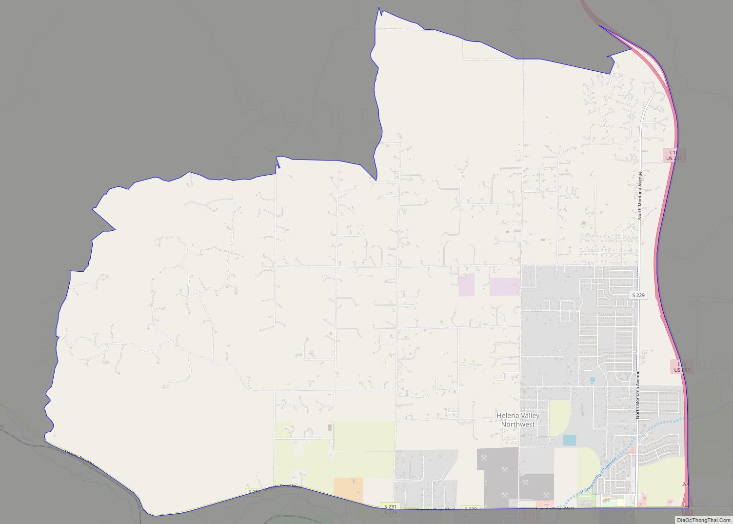 Map of Helena Valley Northwest CDP