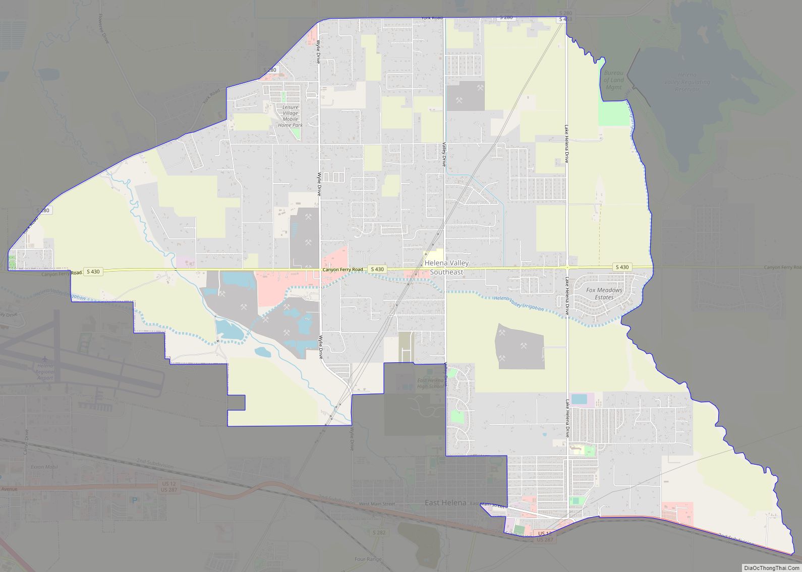 Map of Helena Valley Southeast CDP