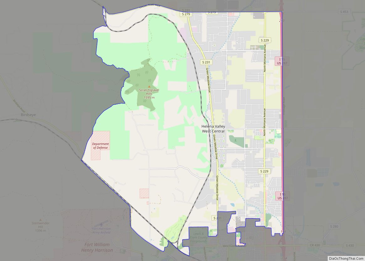 Map of Helena Valley West Central CDP