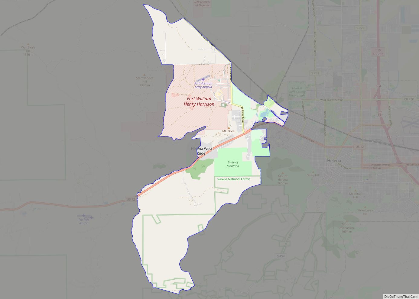 Map of Helena West Side CDP