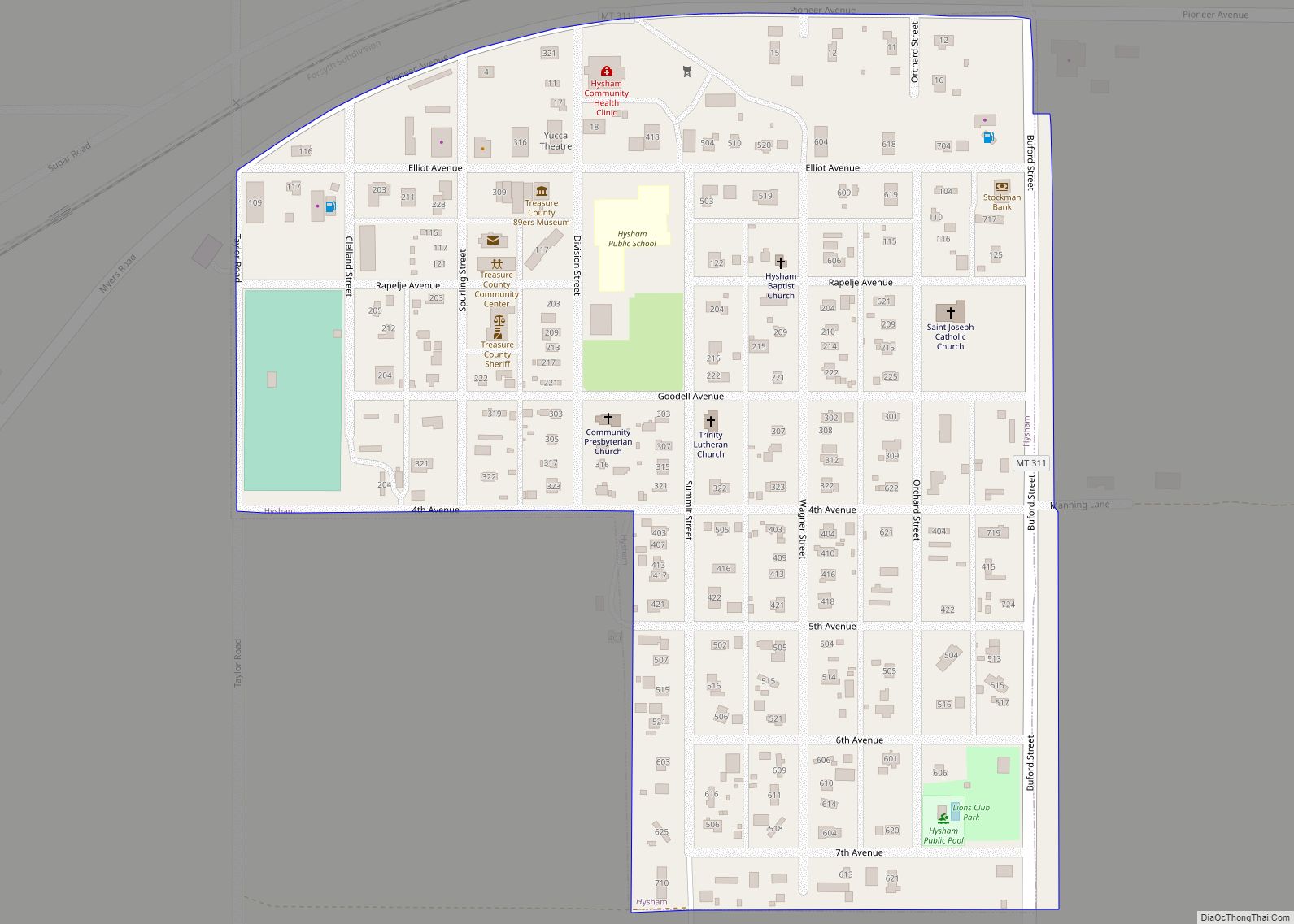 Map of Hysham town