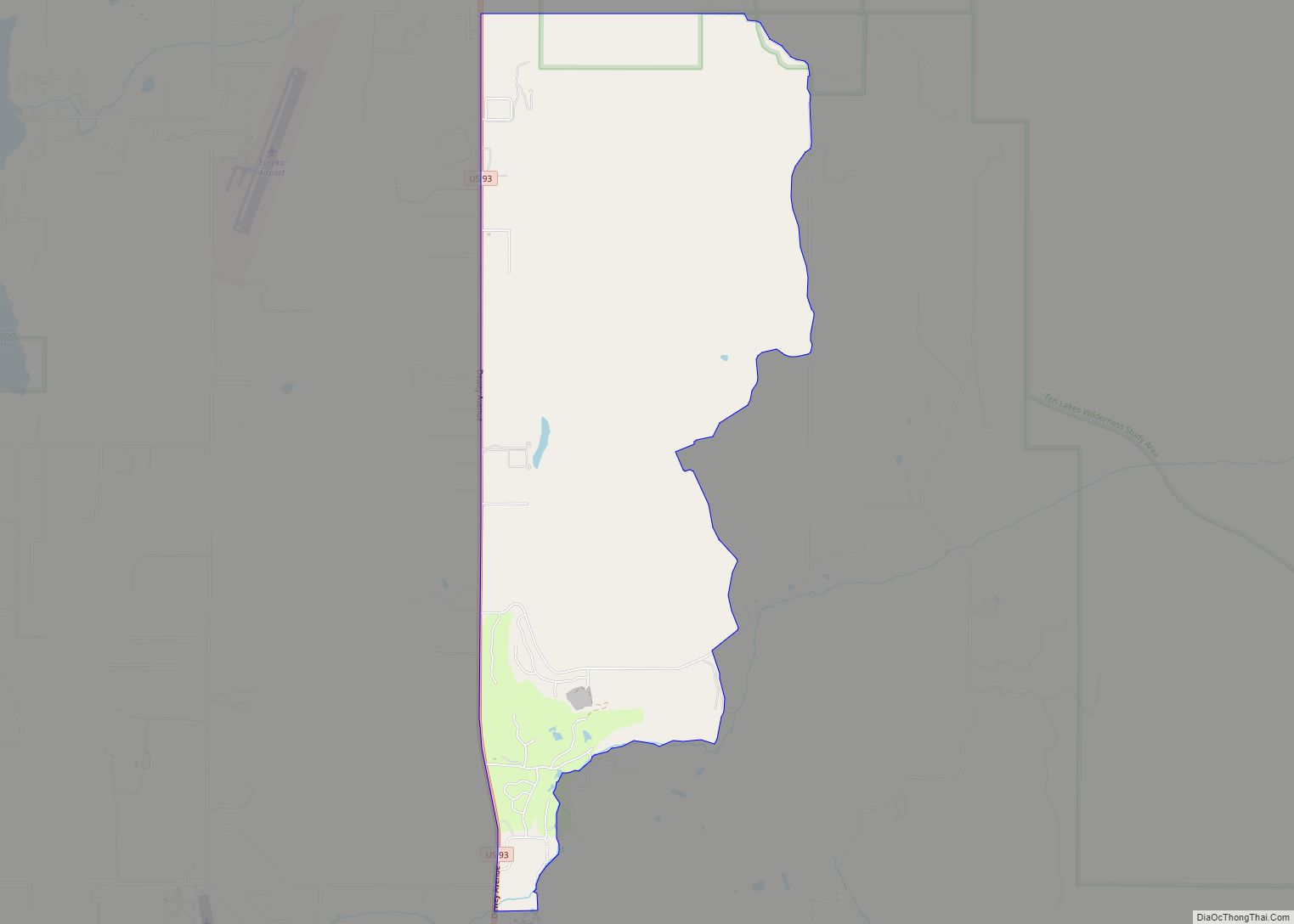 Map of Indian Springs CDP, Montana