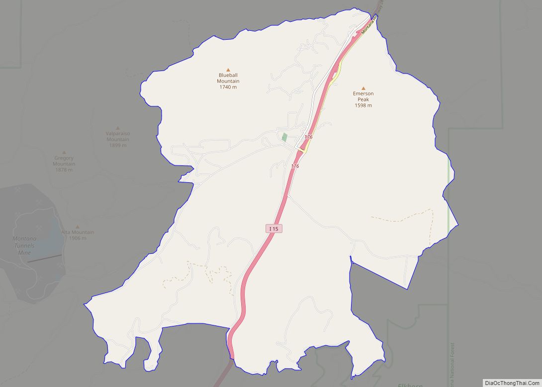 Map of Jefferson City CDP, Montana