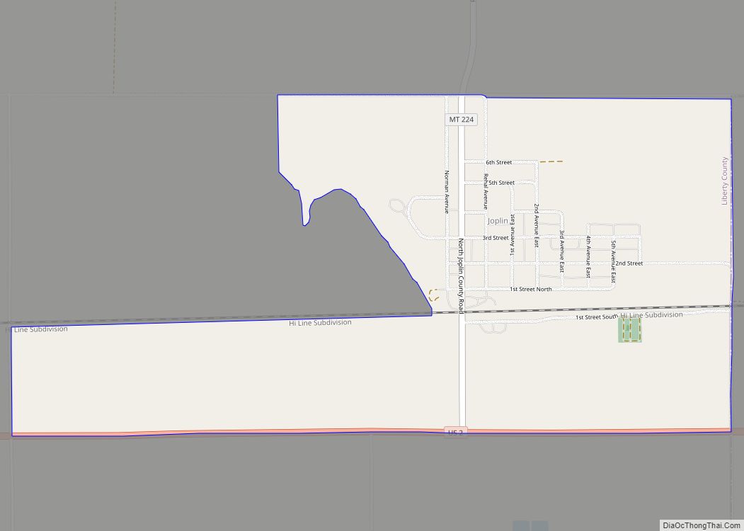 Map of Joplin CDP, Montana