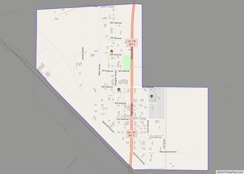 Map of Judith Gap city