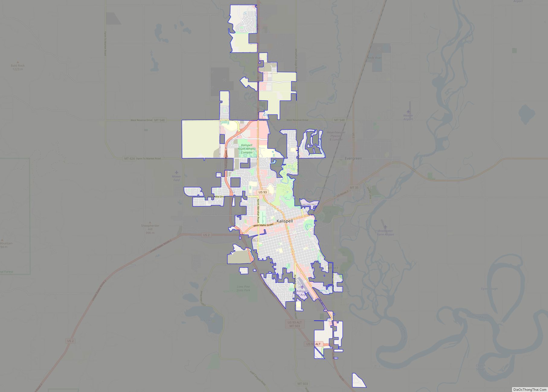 Map of Kalispell city