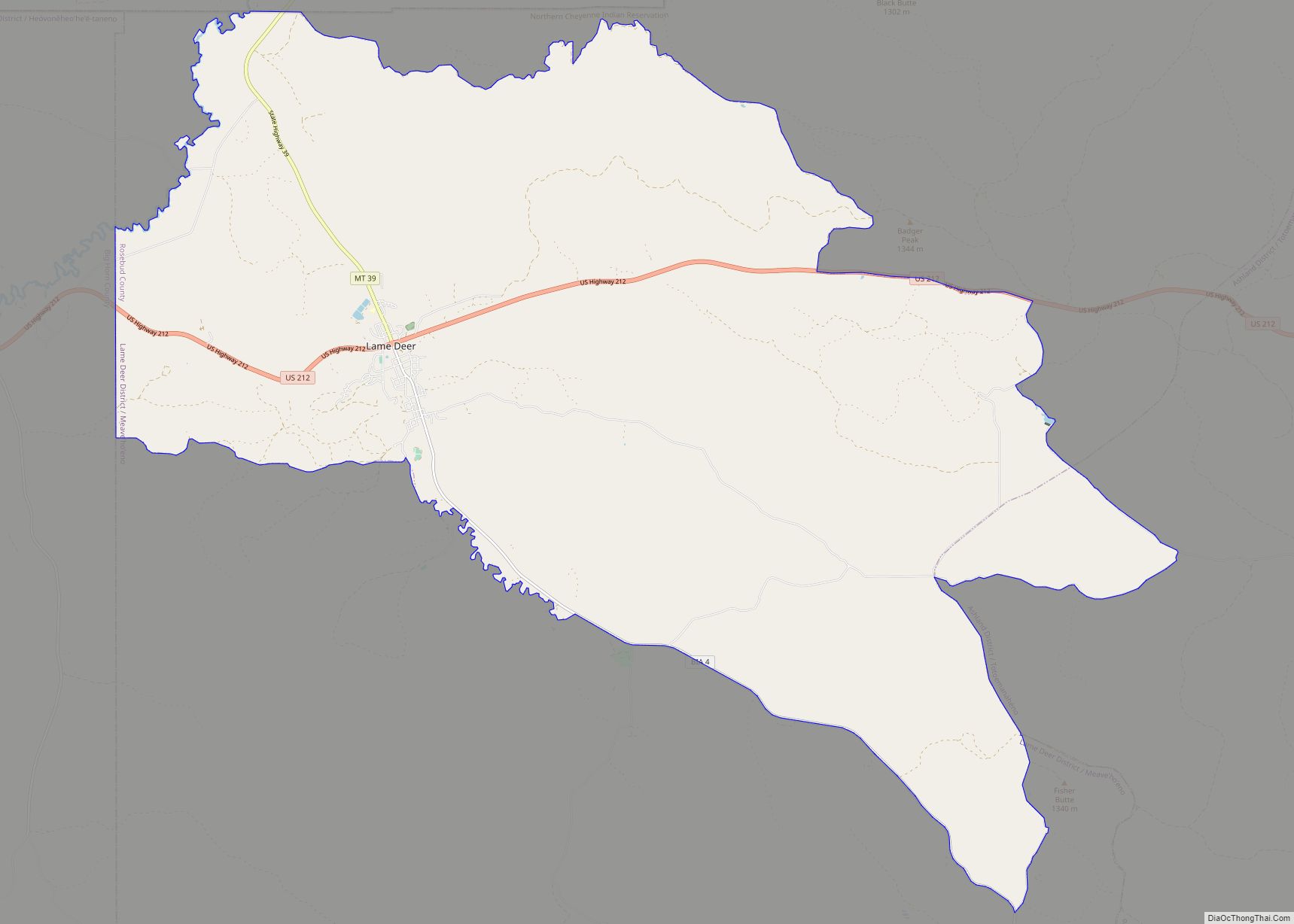 Map of Lame Deer CDP