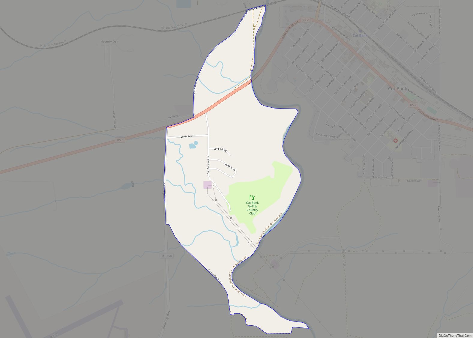 Map of Little Browning CDP