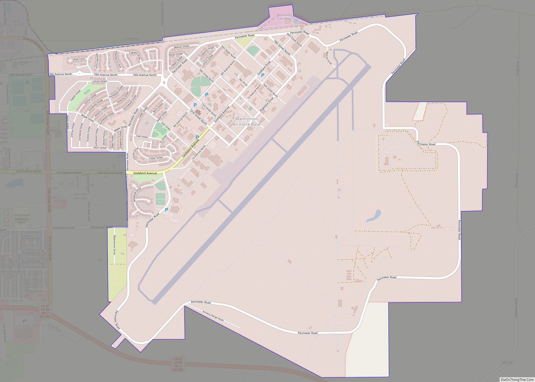 Map of Malmstrom AFB CDP