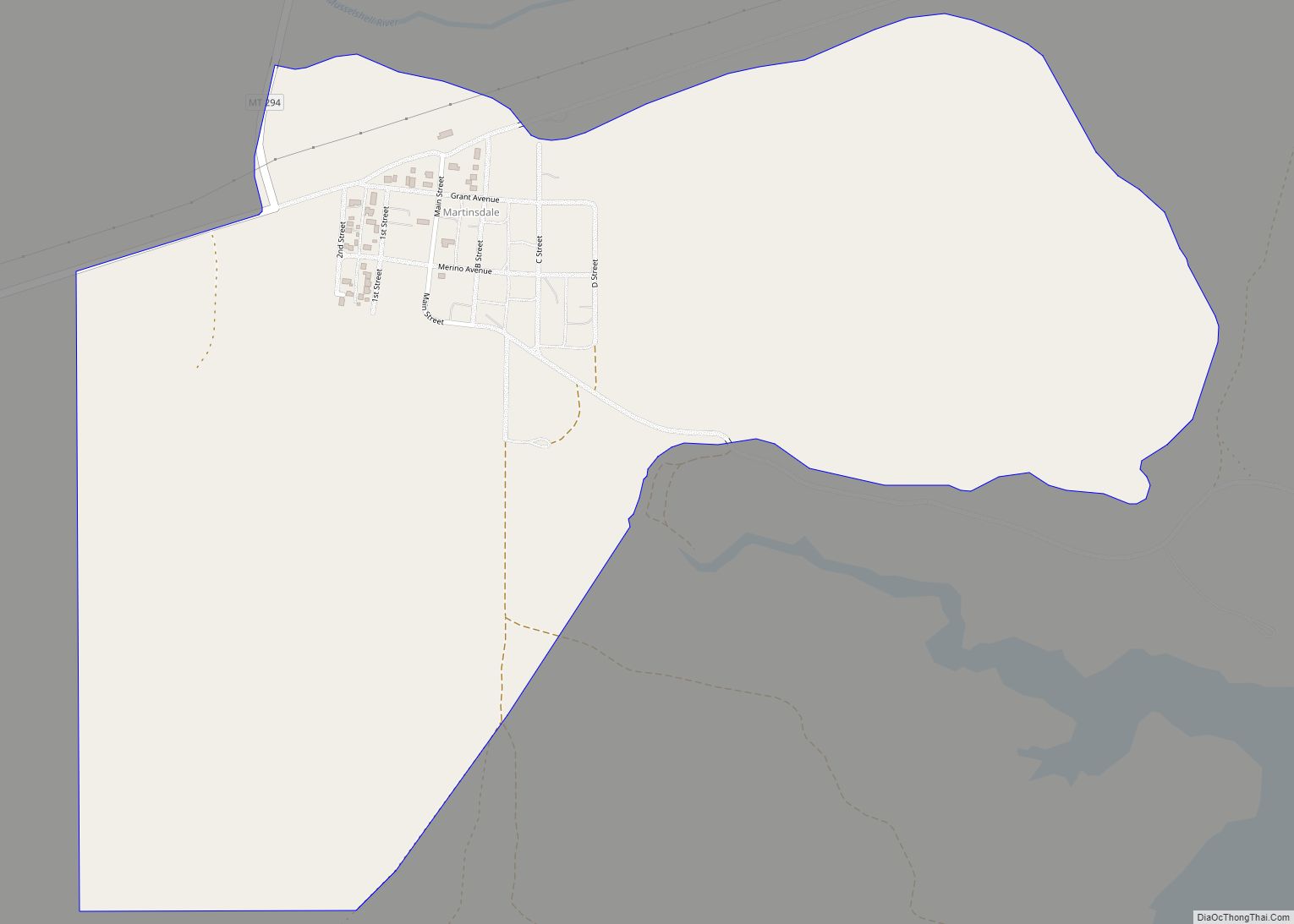 Map of Martinsdale CDP