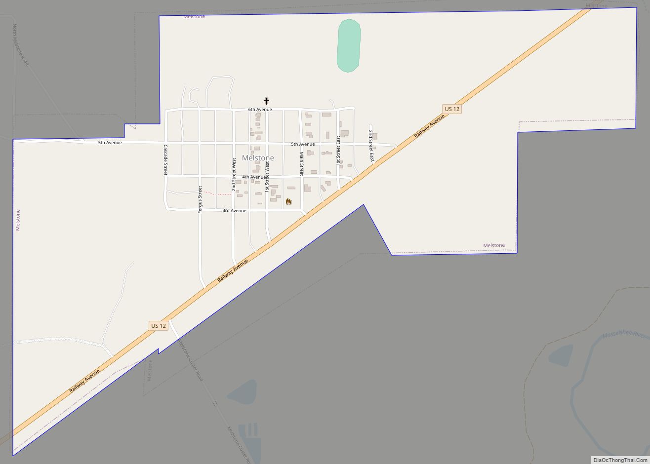 Map of Melstone town