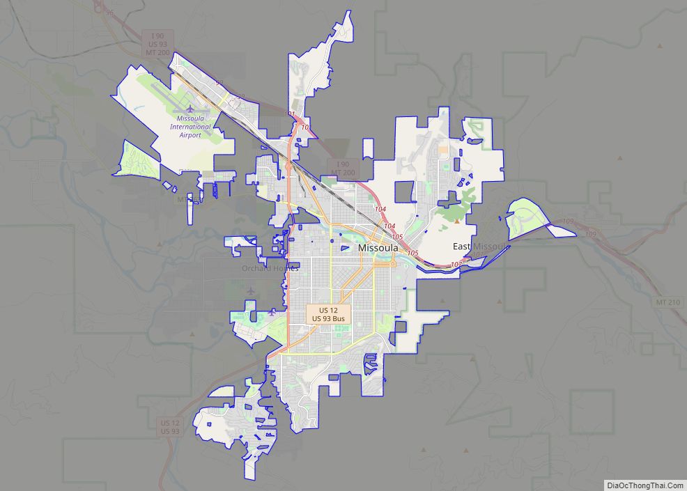 Map of Missoula city