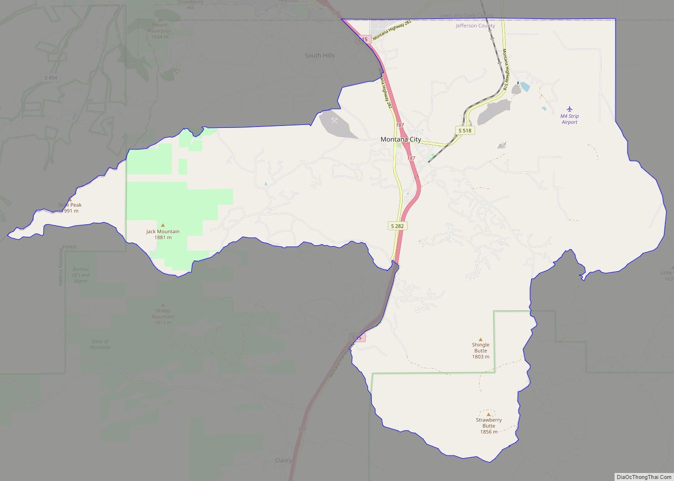 Map of Montana City CDP