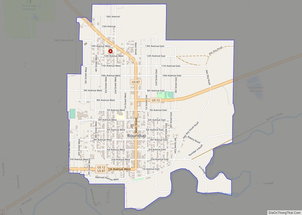 Map of Roundup city