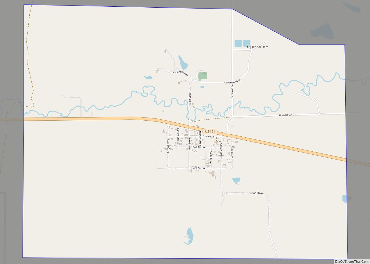 Map of Roy CDP, Montana