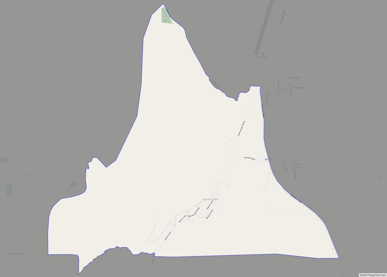 Map of Sand Coulee CDP