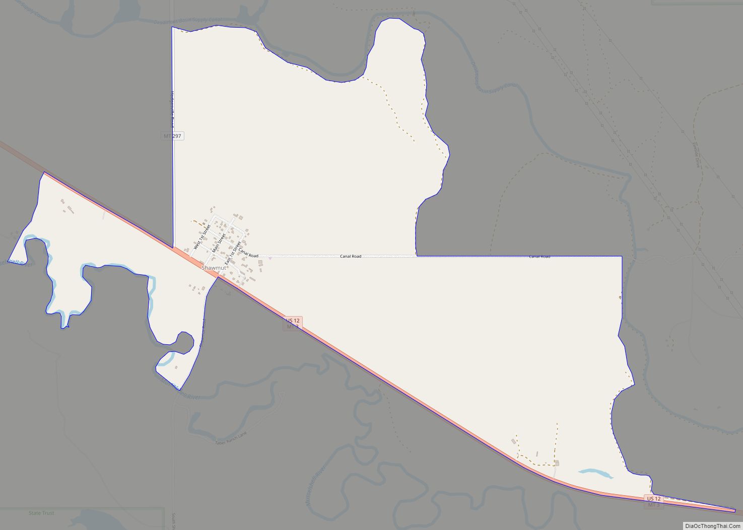 Map of Shawmut CDP