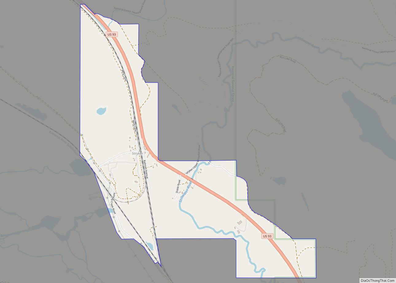 Map of Stryker CDP, Montana