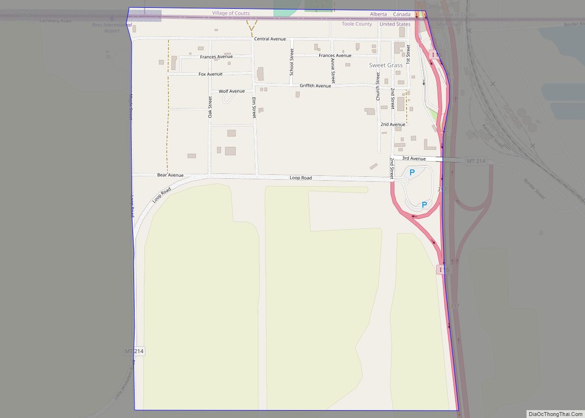 Map of Sweet Grass CDP