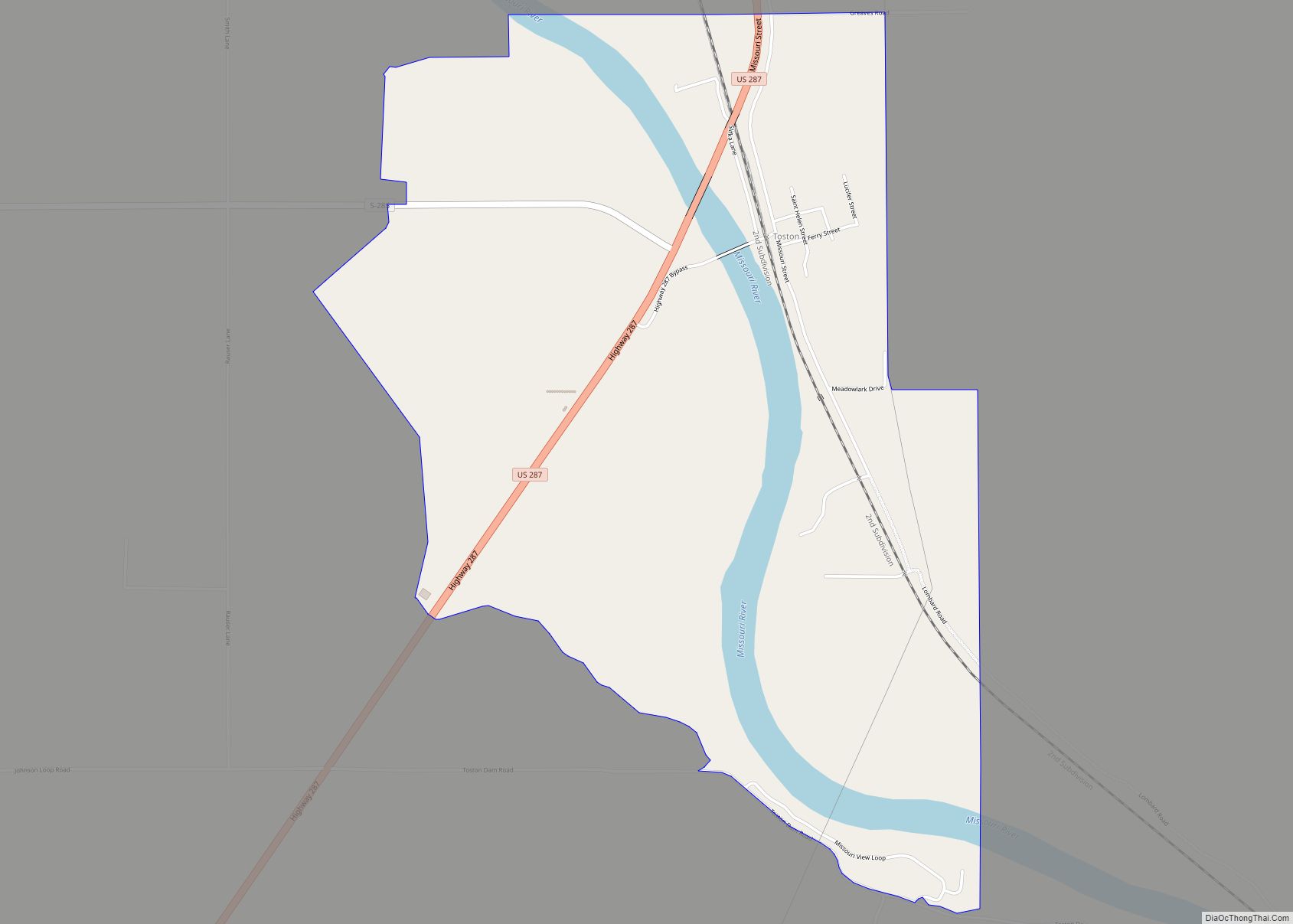 Map of Toston CDP