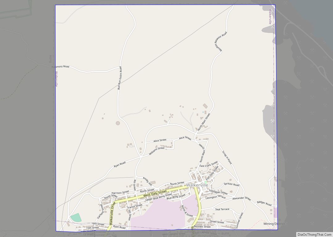 Map of Walkerville town, Montana