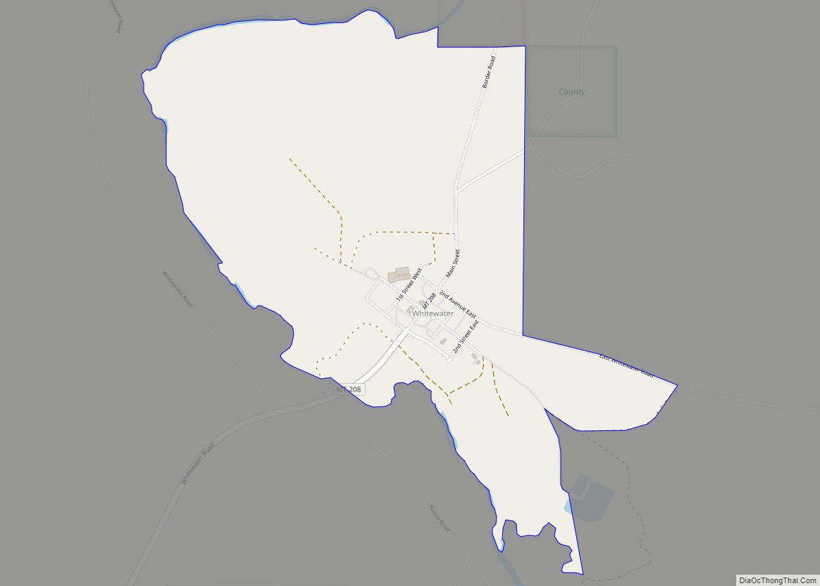 Map of Whitewater CDP, Montana