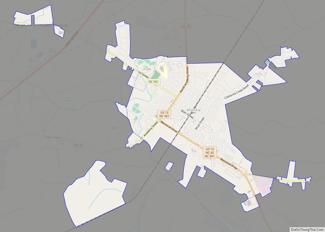 Map of Ahoskie town