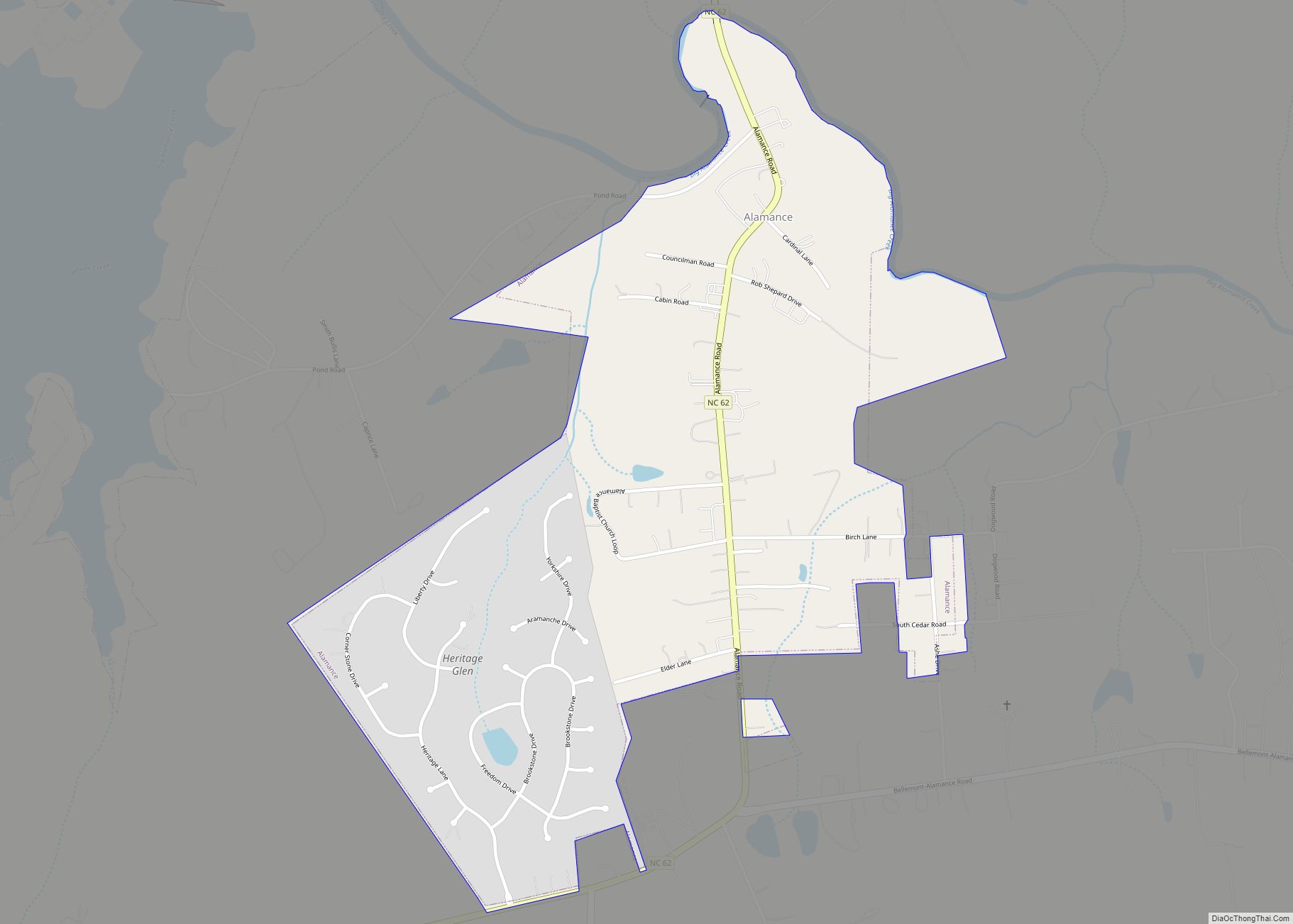 Map of Alamance village