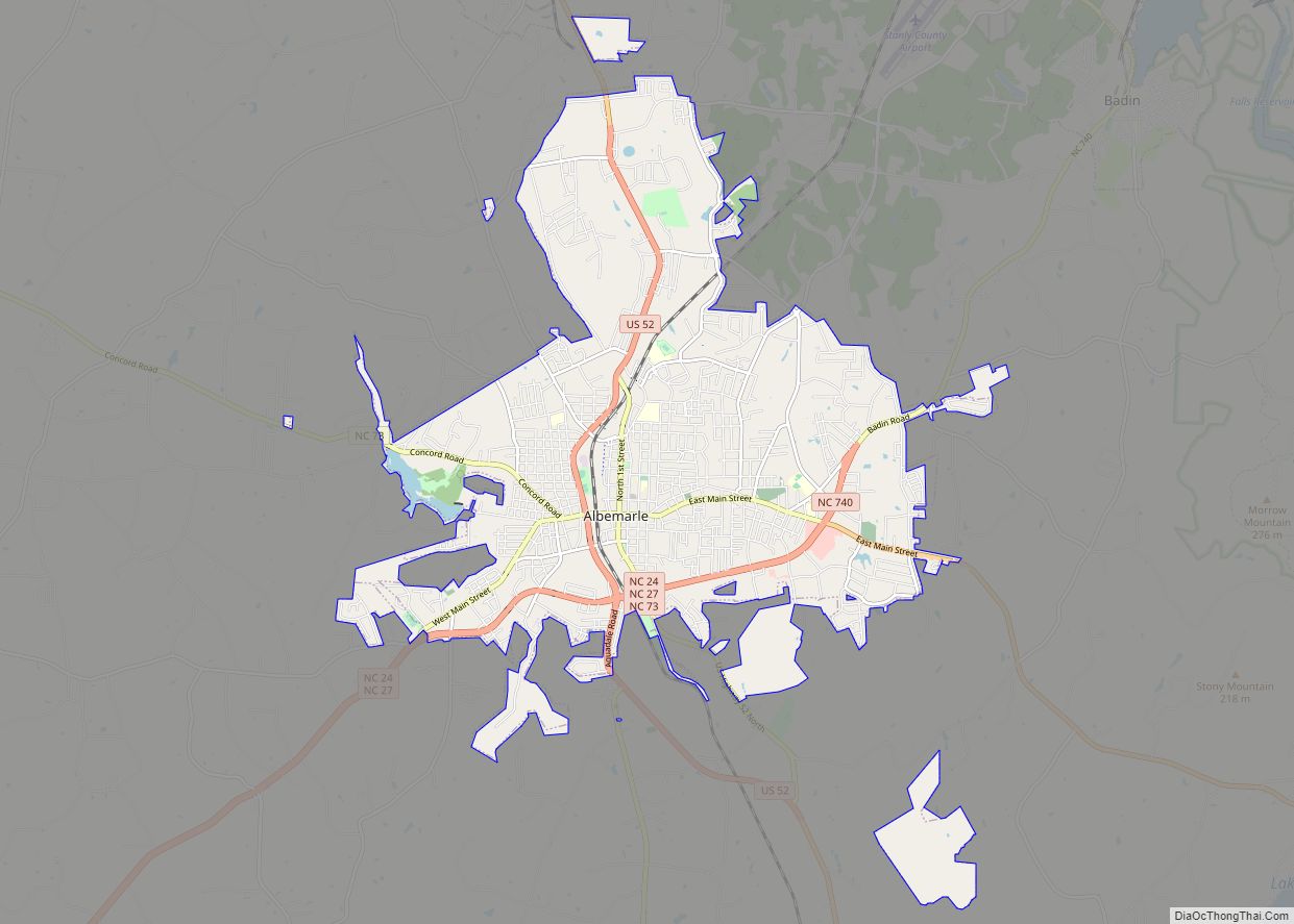 Map of Albemarle city