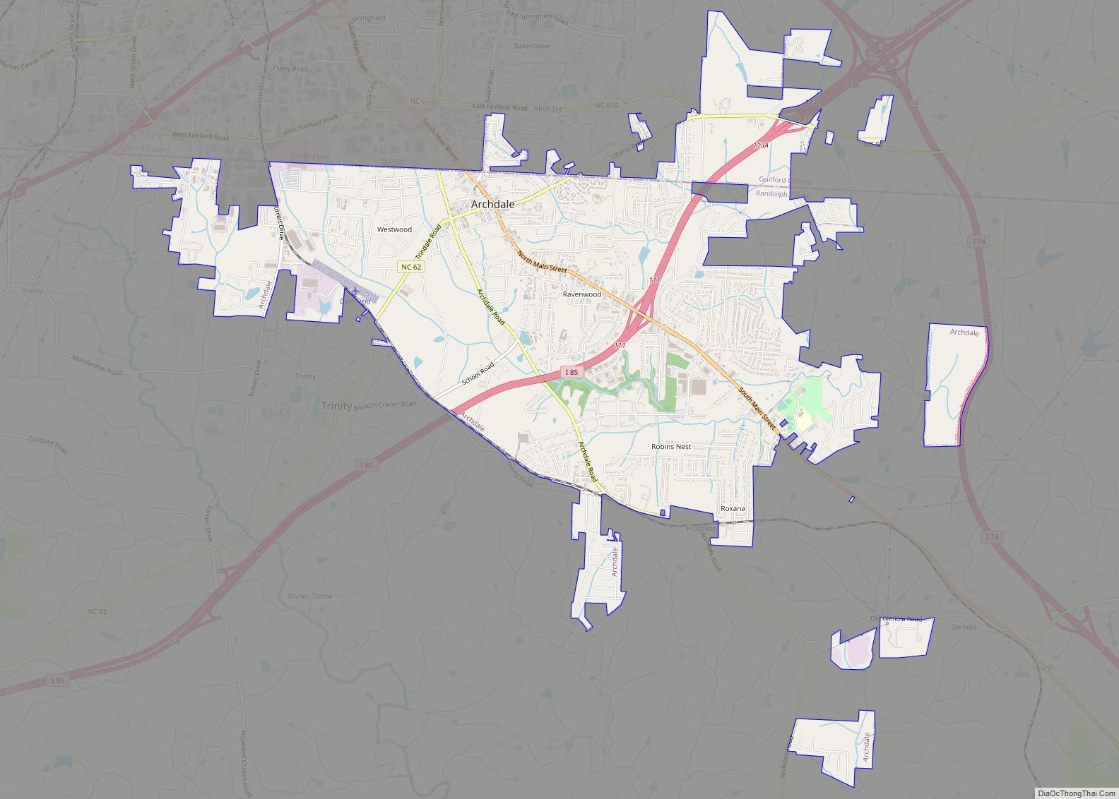 Map of Archdale city