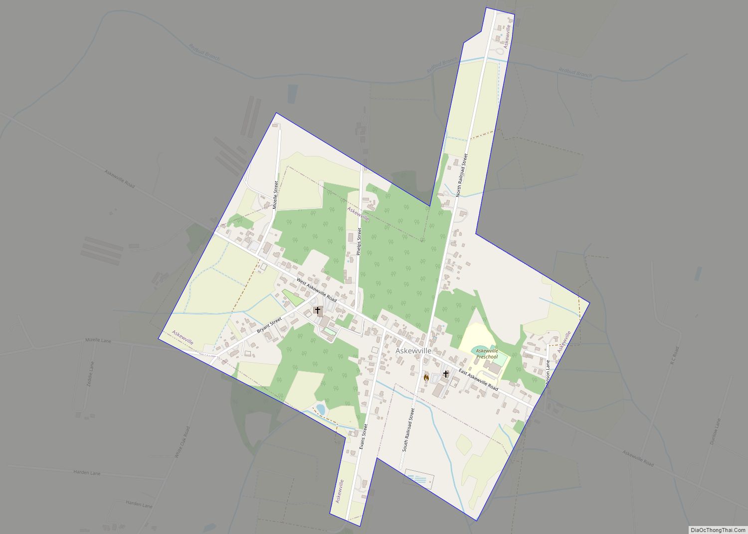 Map of Askewville town