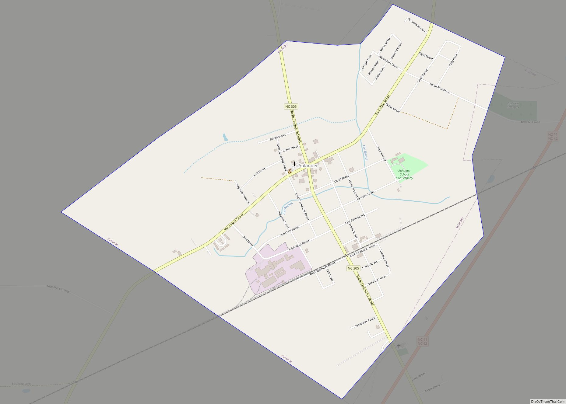 Map of Aulander town