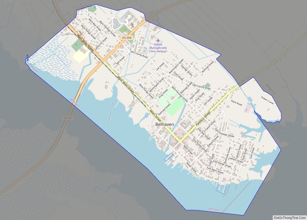 Map of Belhaven town