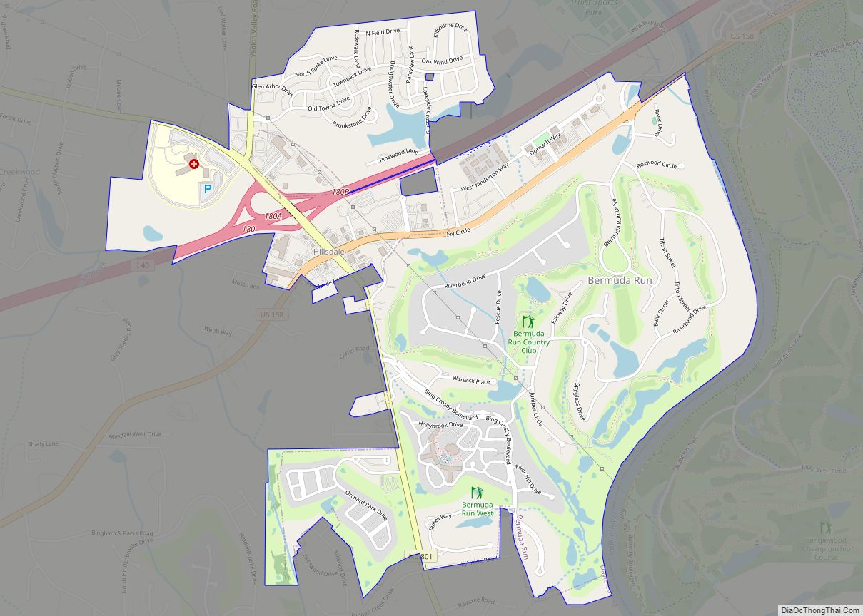 Map of Bermuda Run town