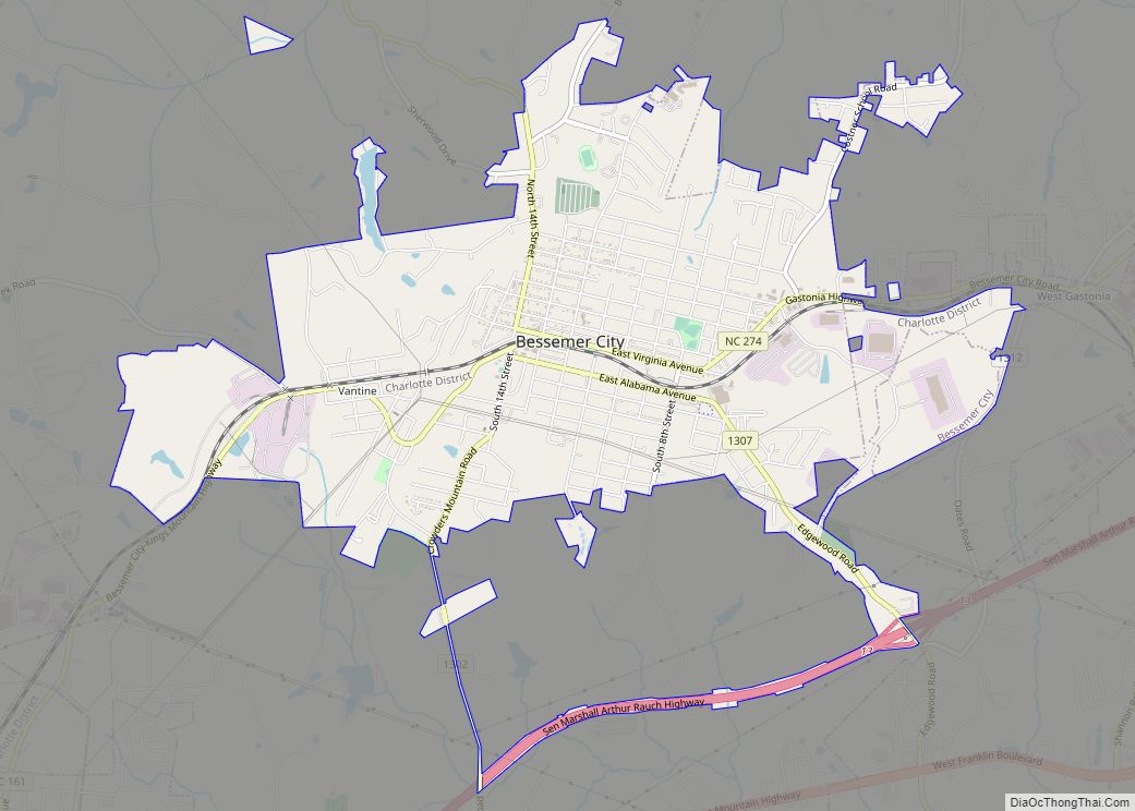 Map of Bessemer City