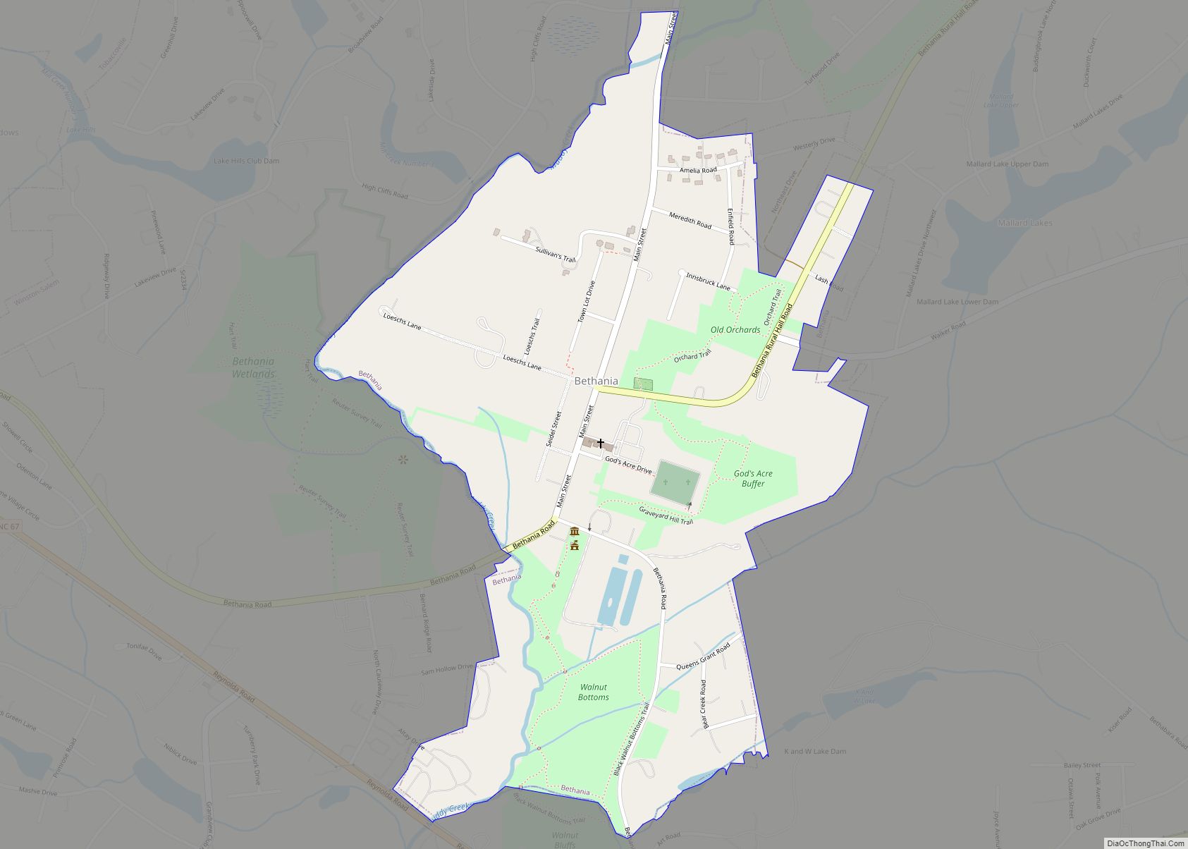 Map of Bethania town