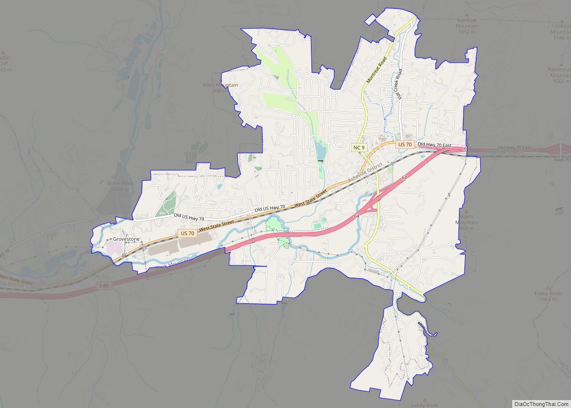 Map of Black Mountain town