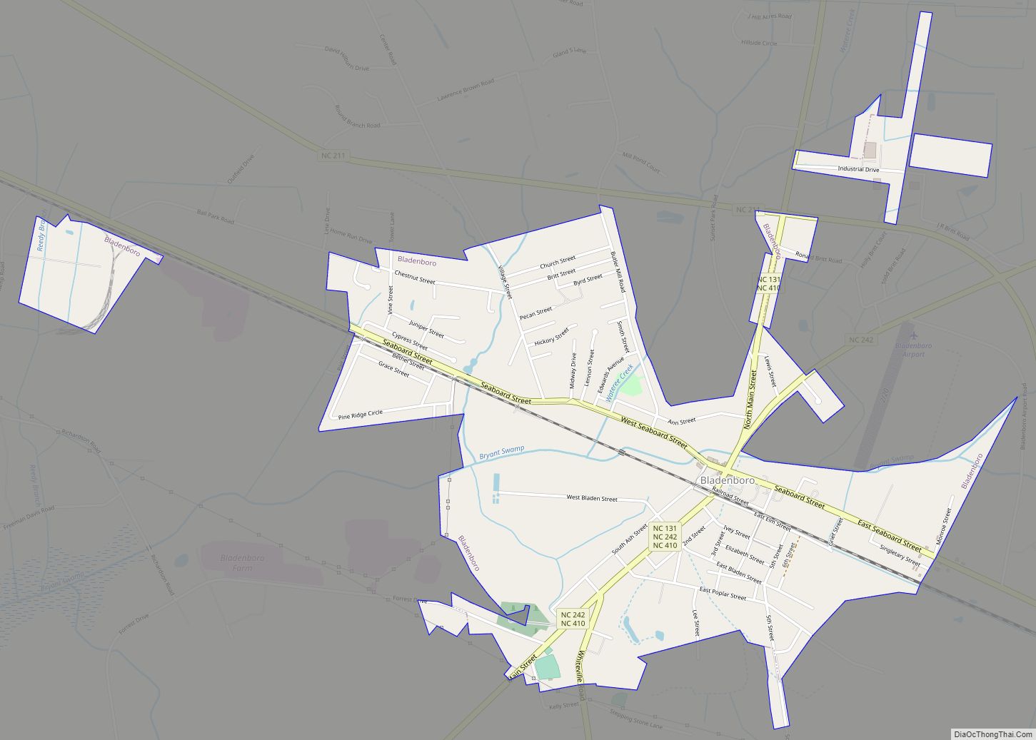 Map of Bladenboro town