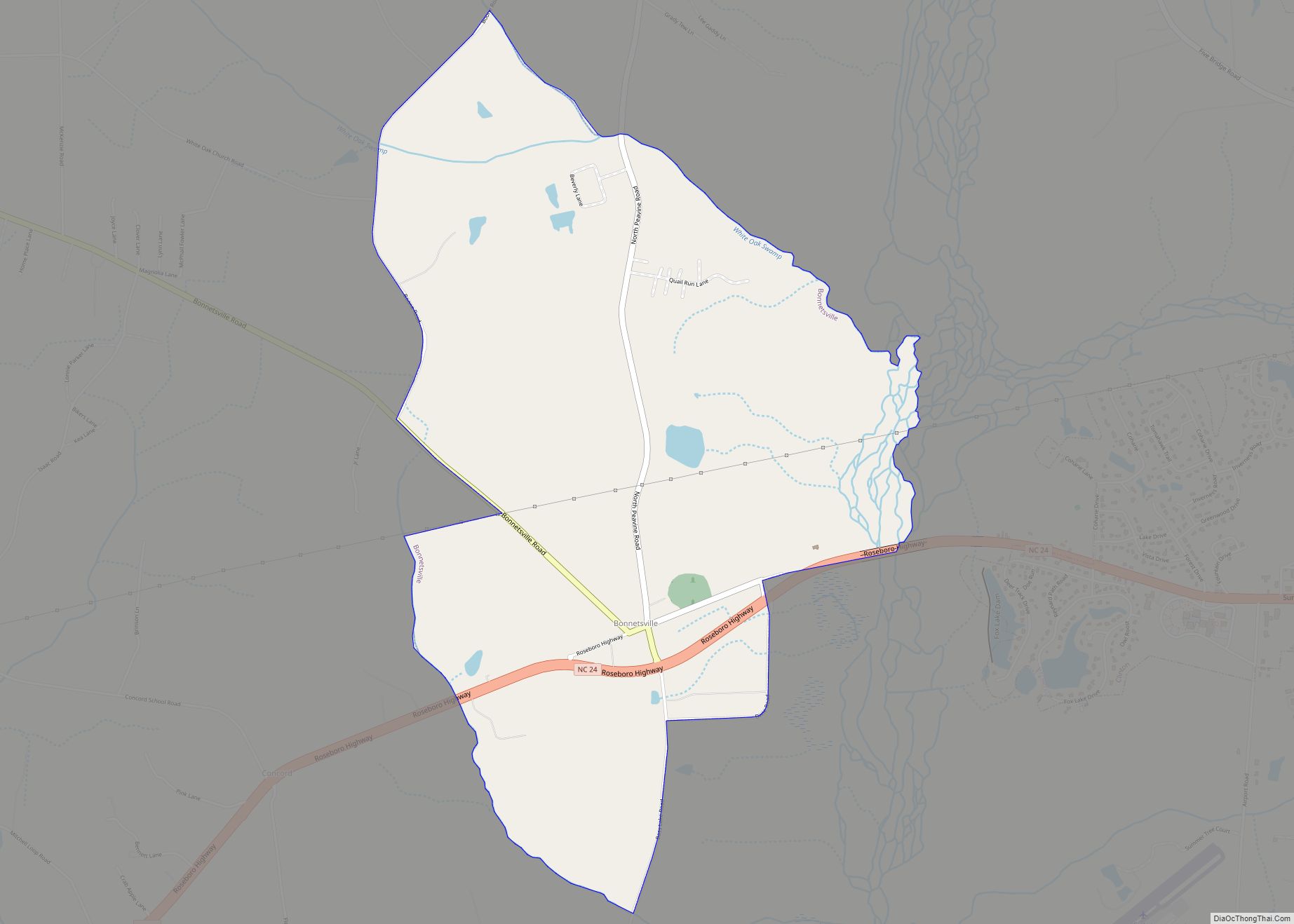 Map of Bonnetsville CDP