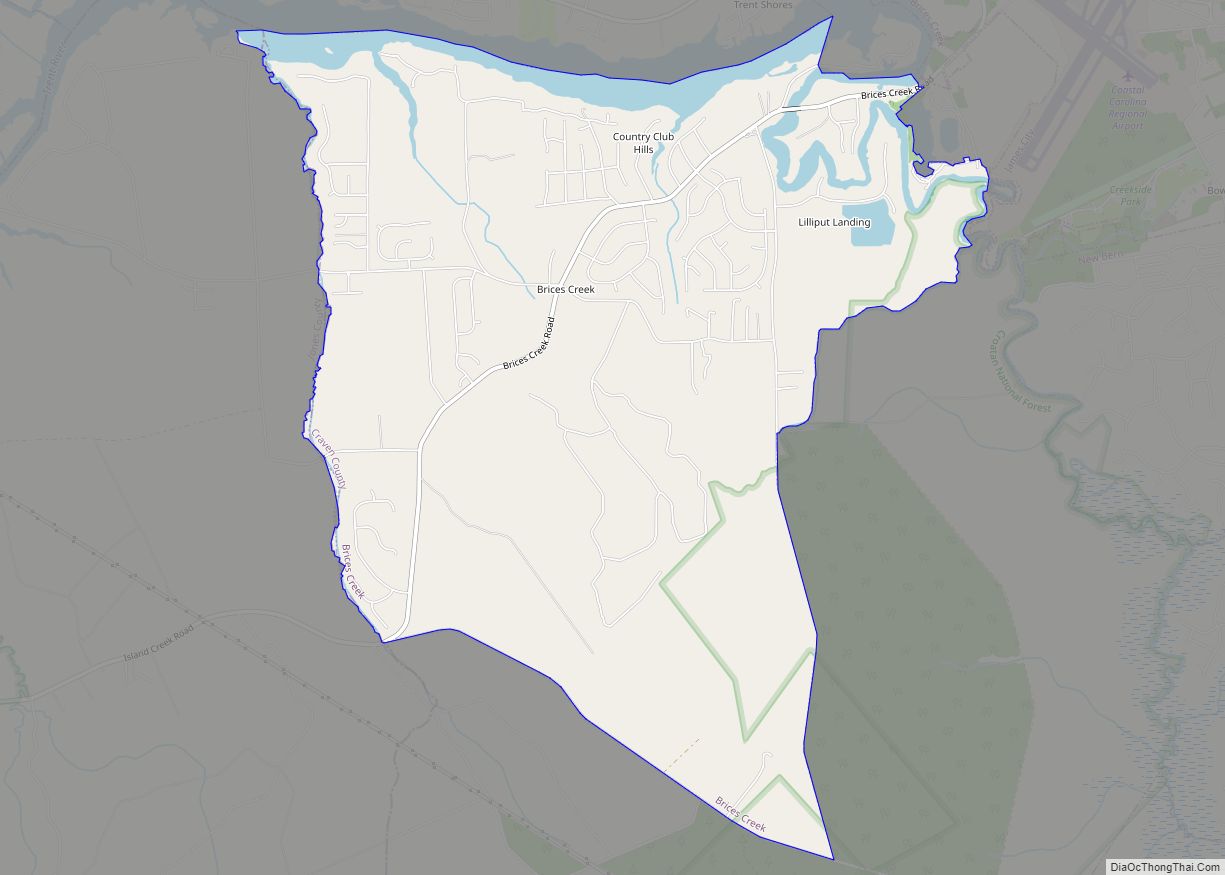 Map of Brices Creek CDP