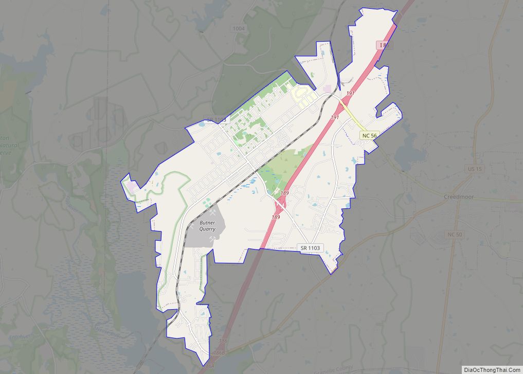 Map of Butner town