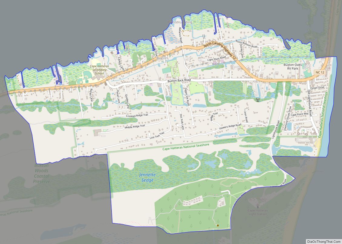 Map of Buxton CDP, North Carolina