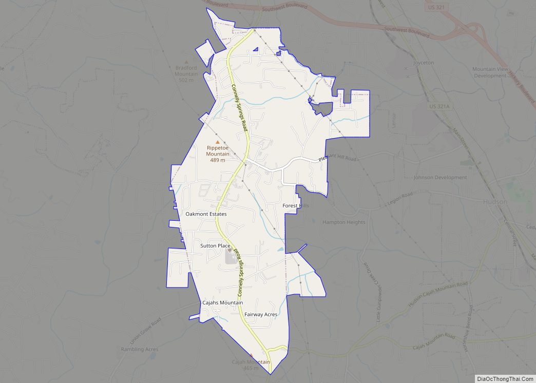 Map of Cajah's Mountain town